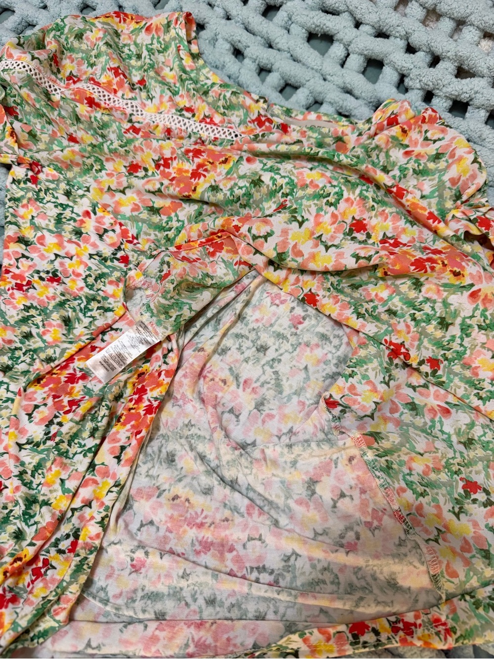 LOFT Floral Blouse in Green, Pink, Orange - Picture 16 of 16